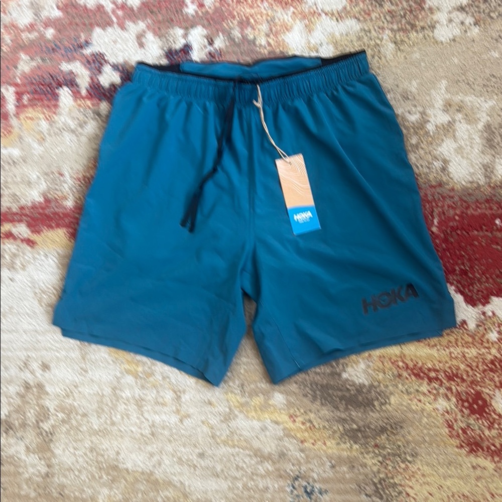 Hoka Teal Athletic Shorts